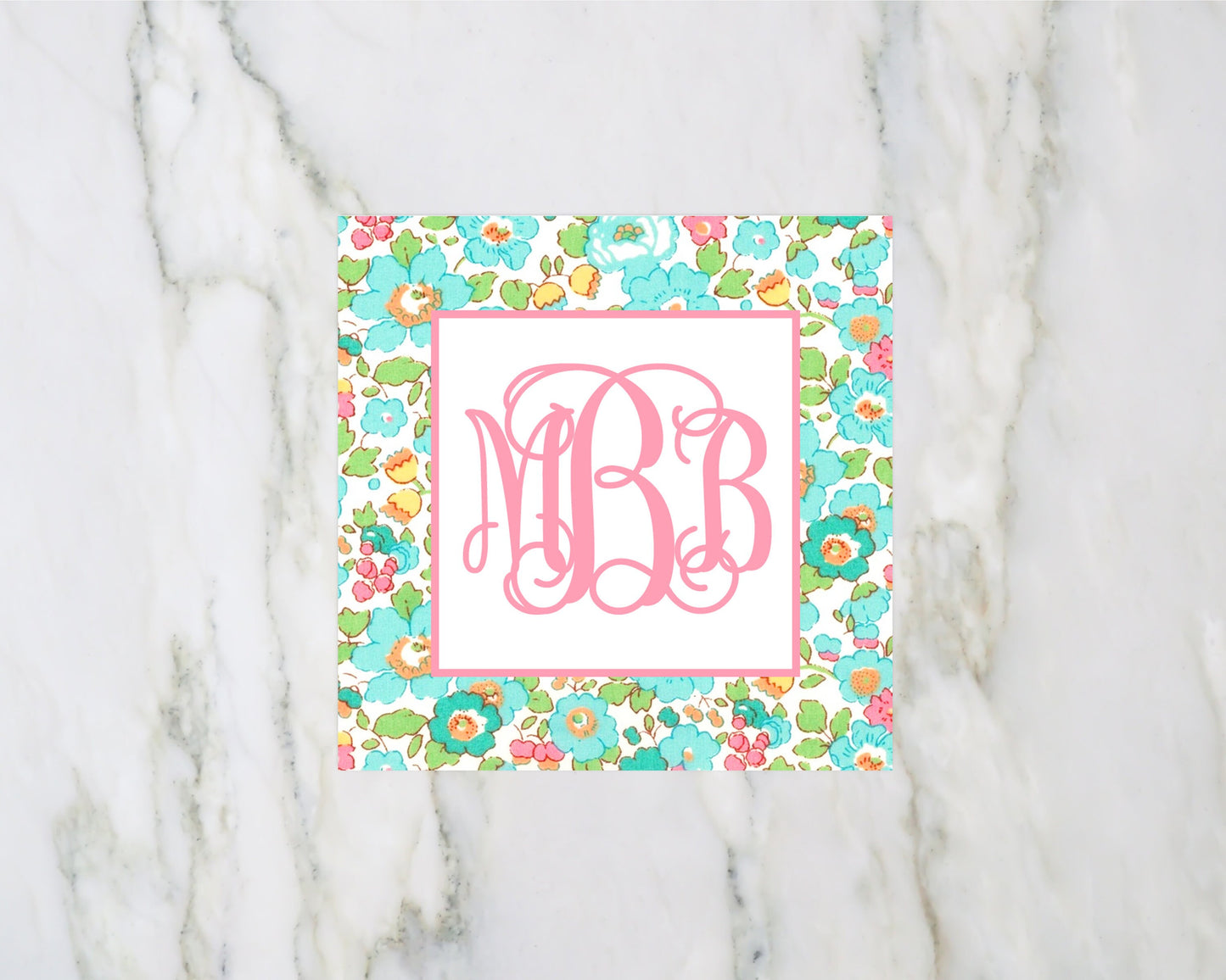 Floral Monogram Enclosure Card