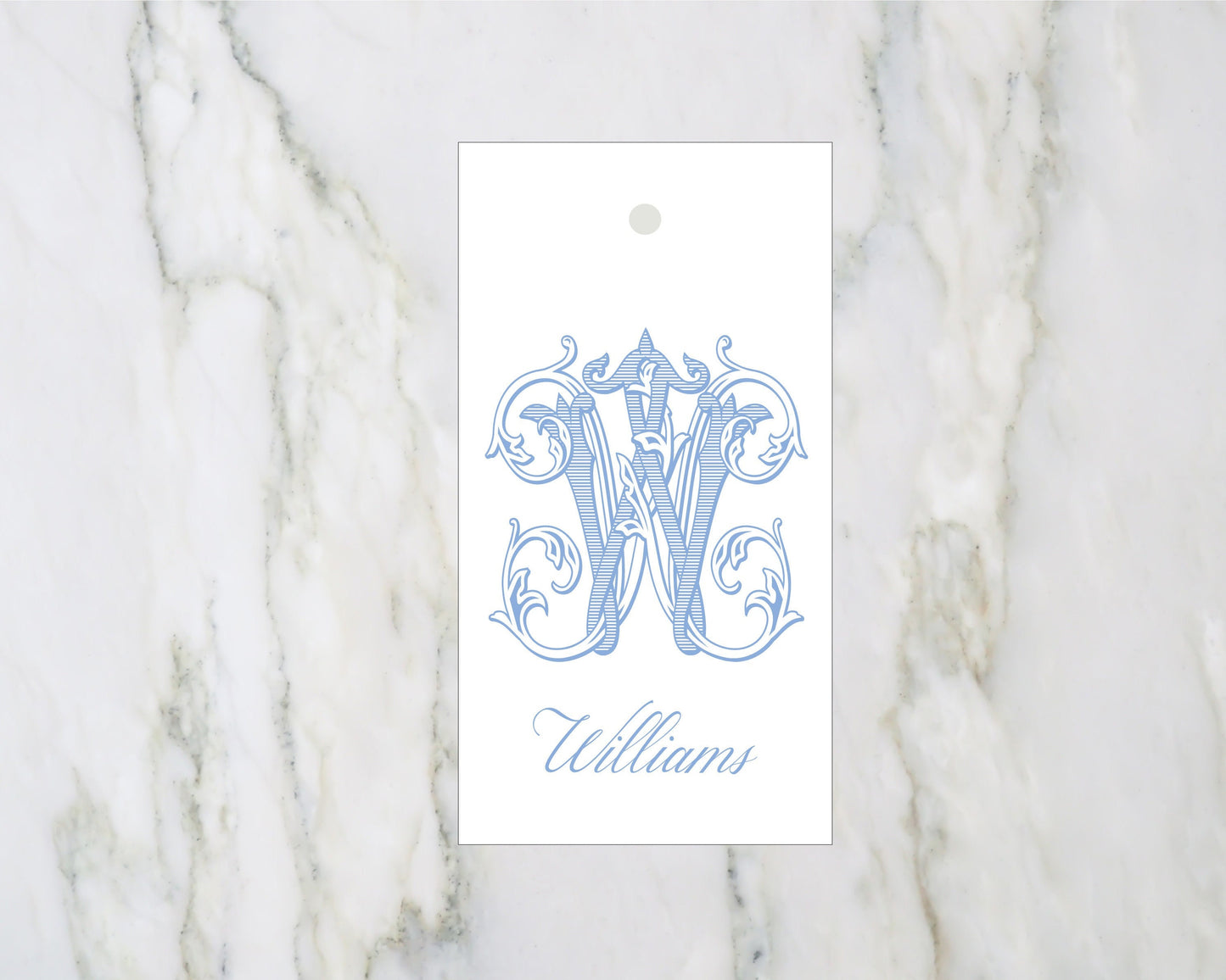 Blue Antique Monogram Gift Tags