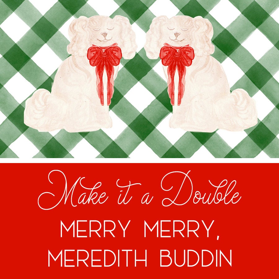 Christmas Staffordshire Dog Enclosure Cards