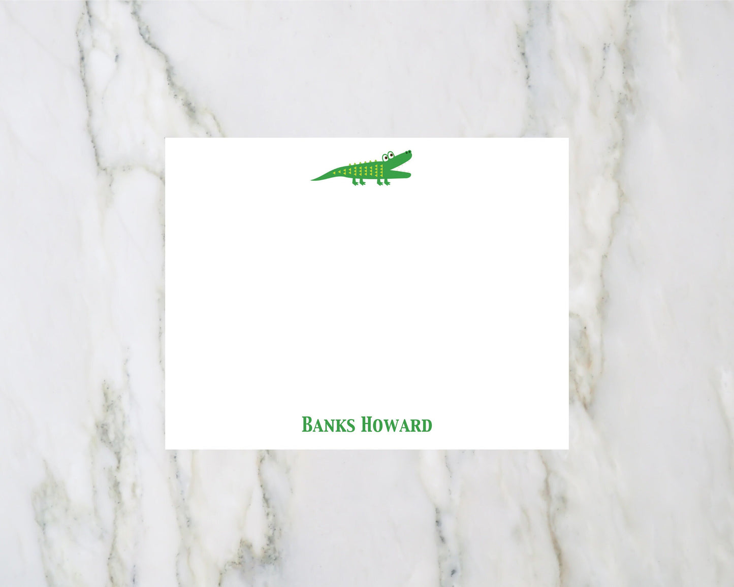 Alligator Personalized Flat Notecards