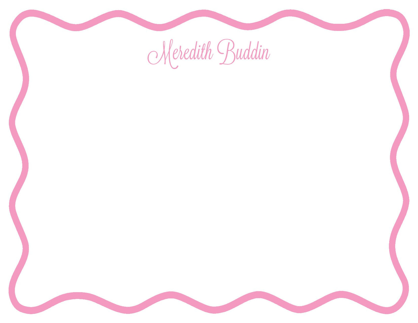 Personalized Wavy Border Flat Notecard