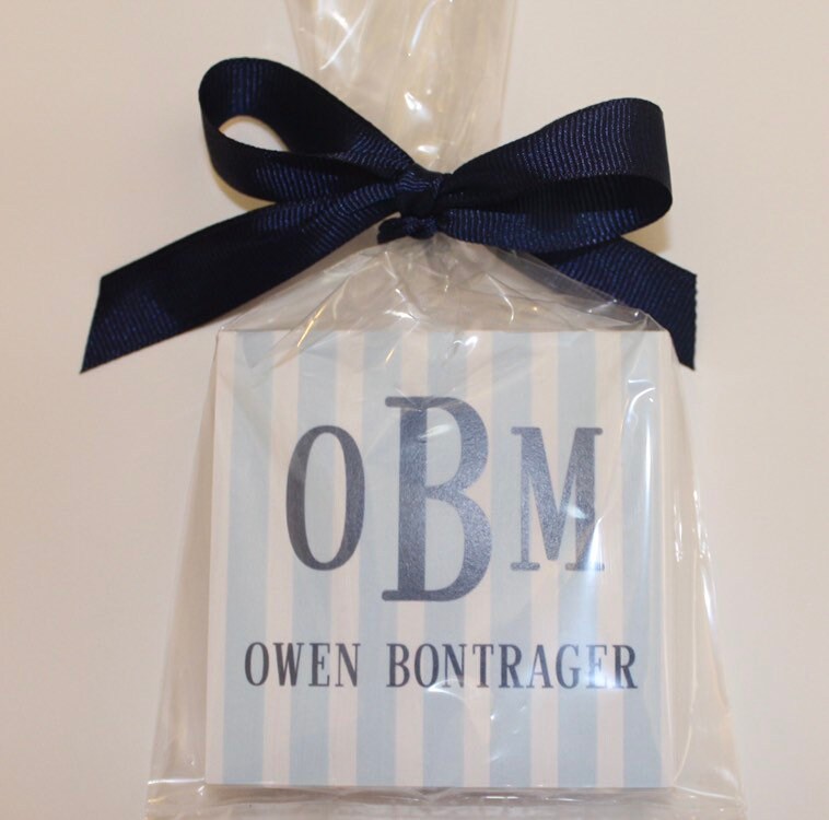Blue Personalized Enclosure Cards For Boys