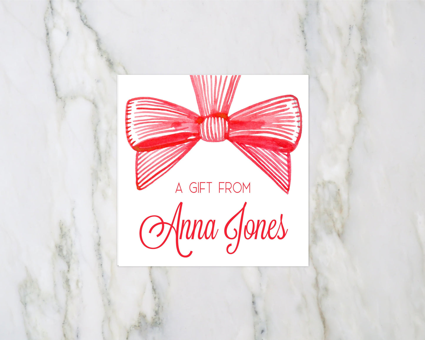 Red Bow Personalized Enclosure Card