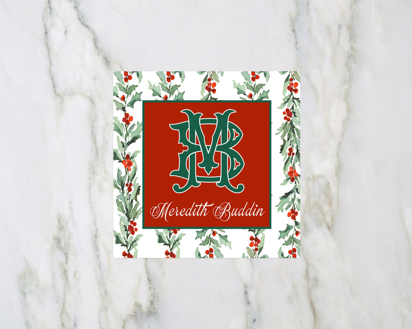 Monogrammed Christmas Enclosure Cards