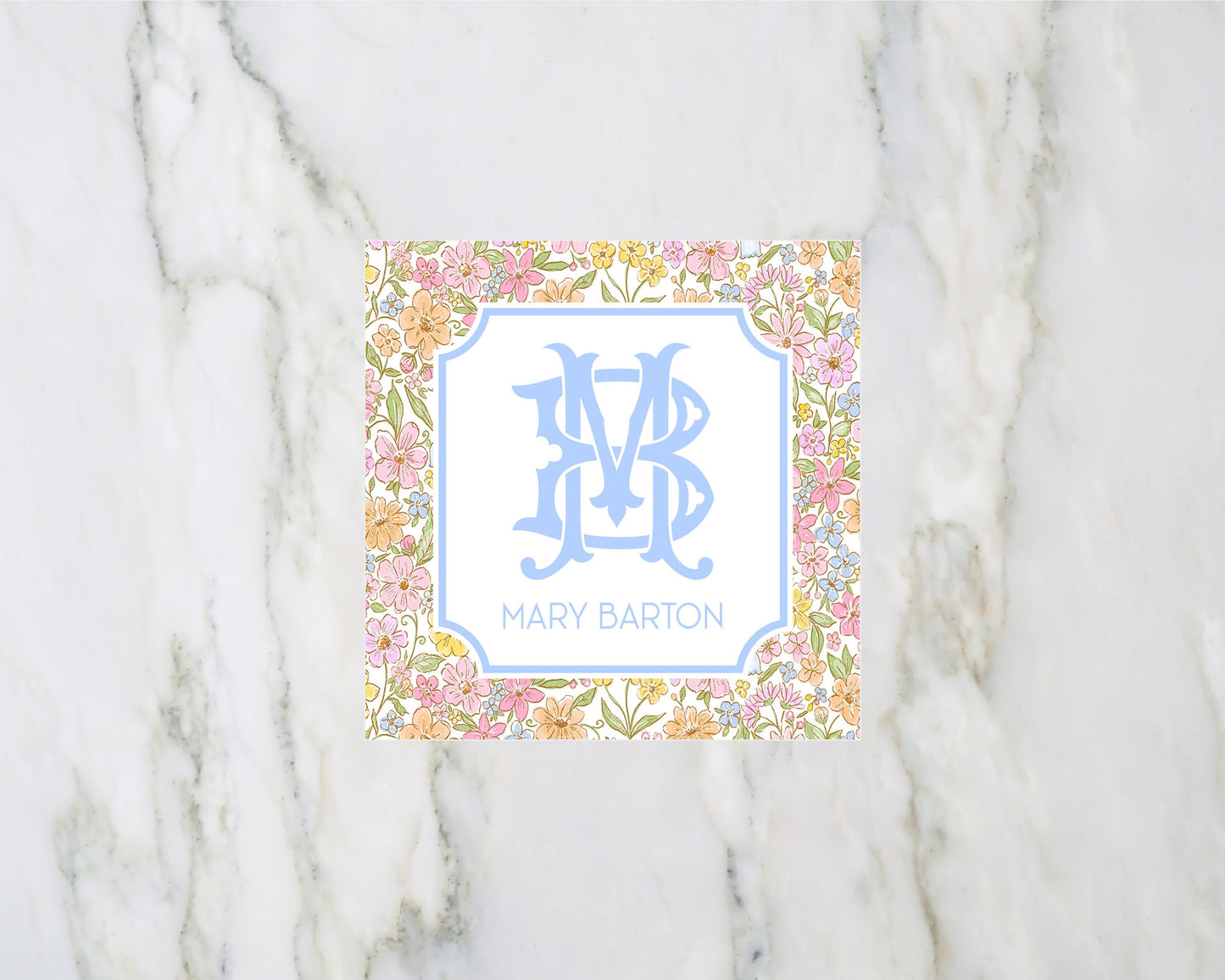 Wildflower Monogrammed Enclosure Cards