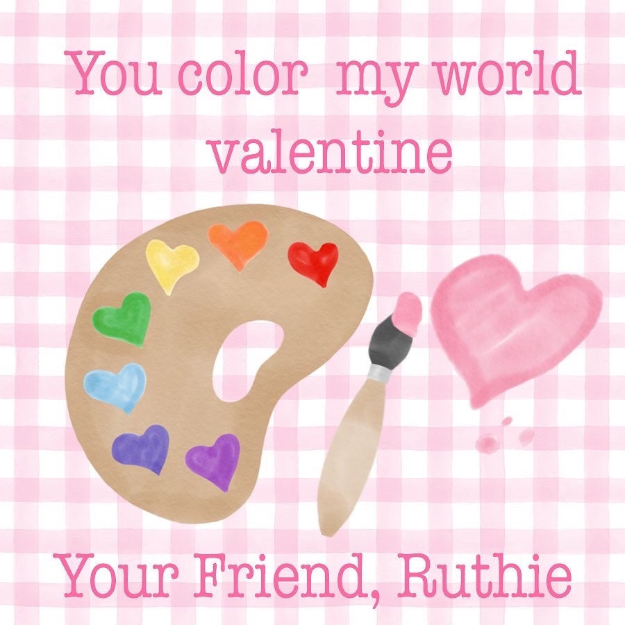 Color my world art valentine
