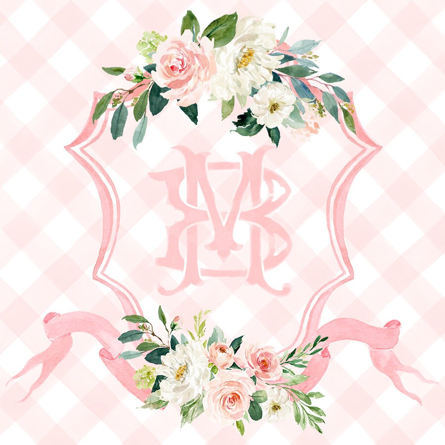 Floral Monogram Enclosure Card