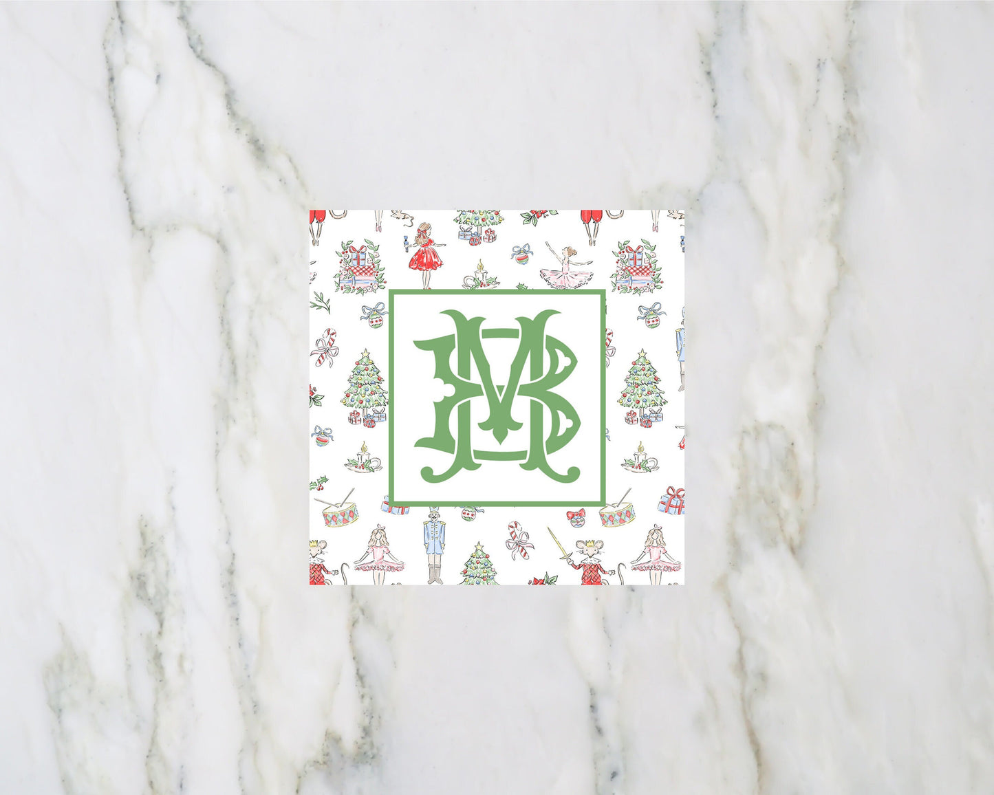 The Nutcracker inspired monogrammed Christmas Enclosure Cards