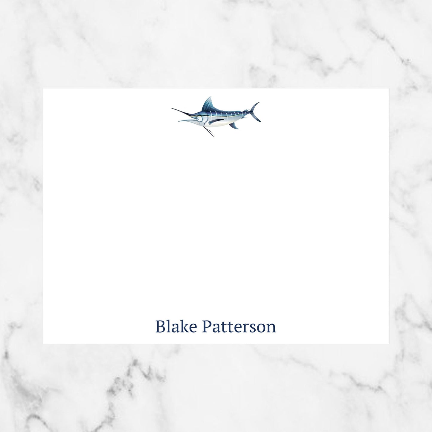 Swordfish Flat Personalized Note Card