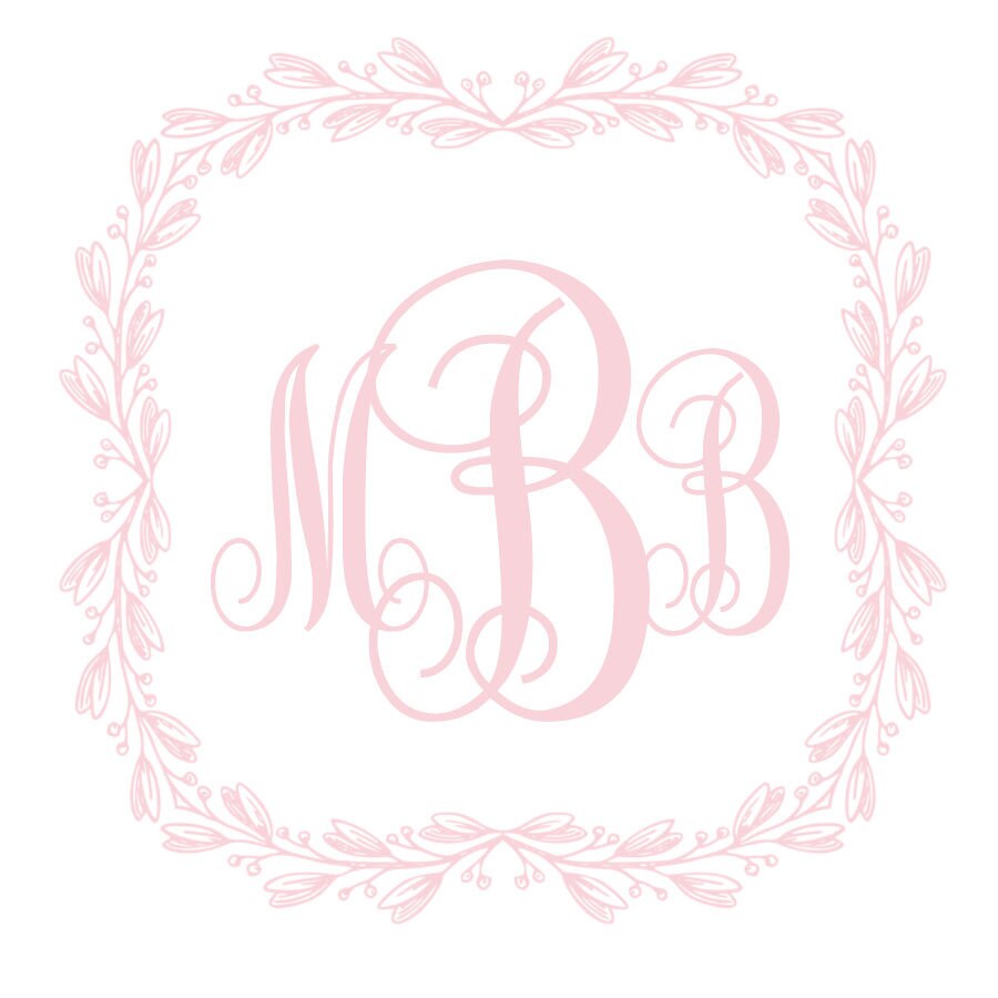 Vintage Pink Monogrammed Enclosure Cards