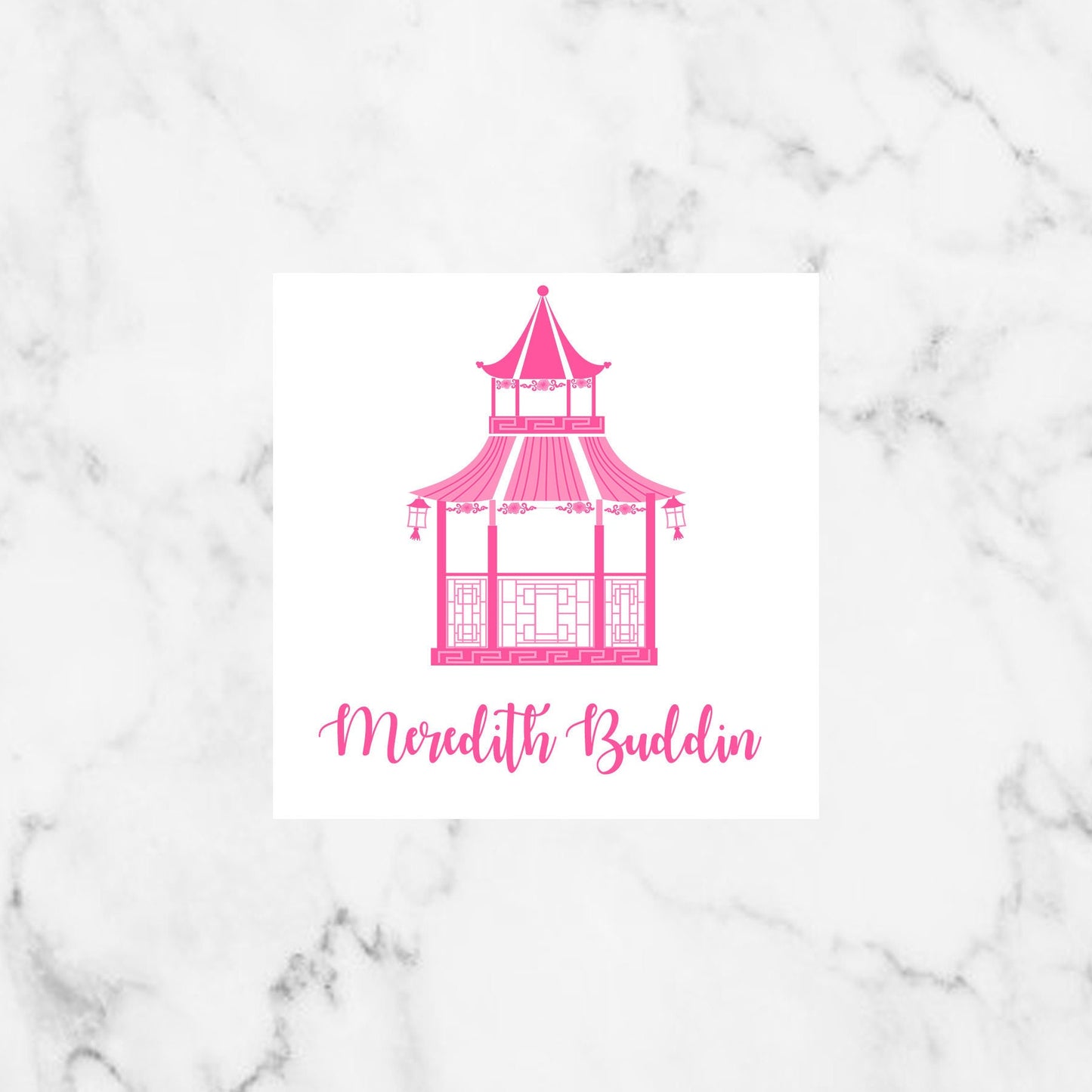 Pink Pagoda Chinoiserie Enclosure Cards