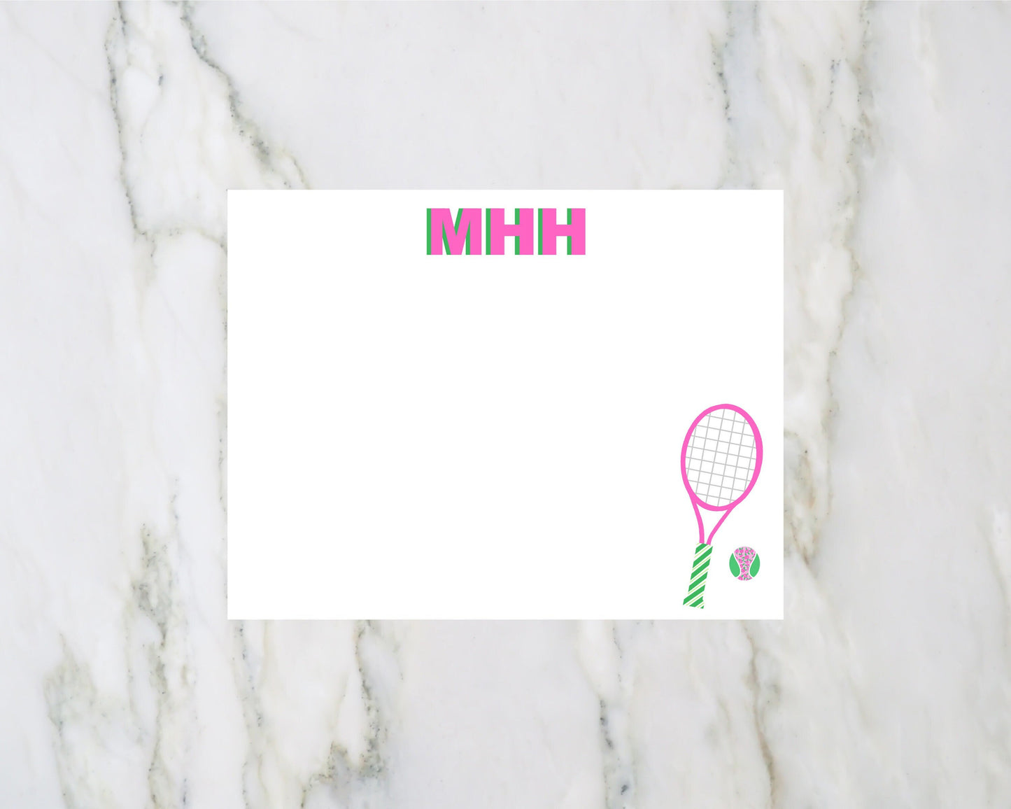 Monogrammed Tennis Note Cards