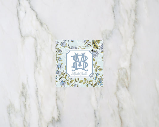 Blue Chintz Floral Enclosure Card