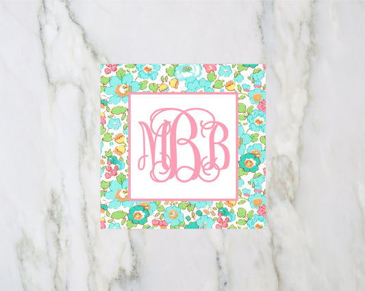 Floral Monogram Enclosure Card