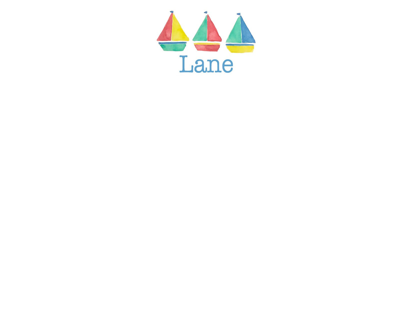 Watercolor Sailboat Stationery for Boys