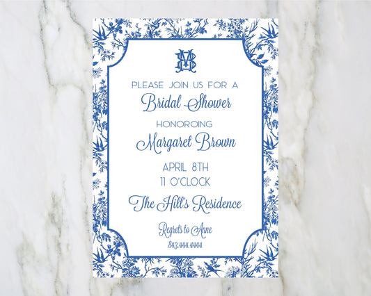 Blue and White Chinoiserie Invitation