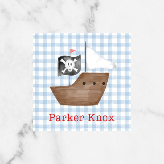 Pirate watercolor valentine enclosure card