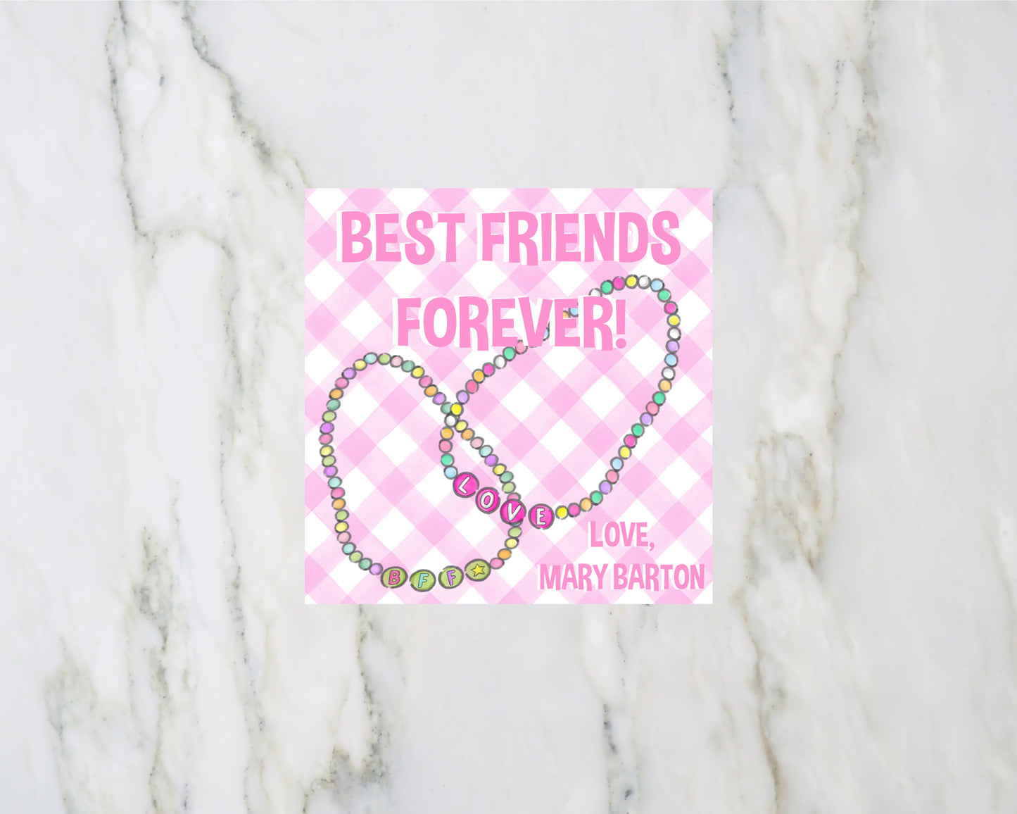 Friendship Bracelet Valentine Enclosure Card