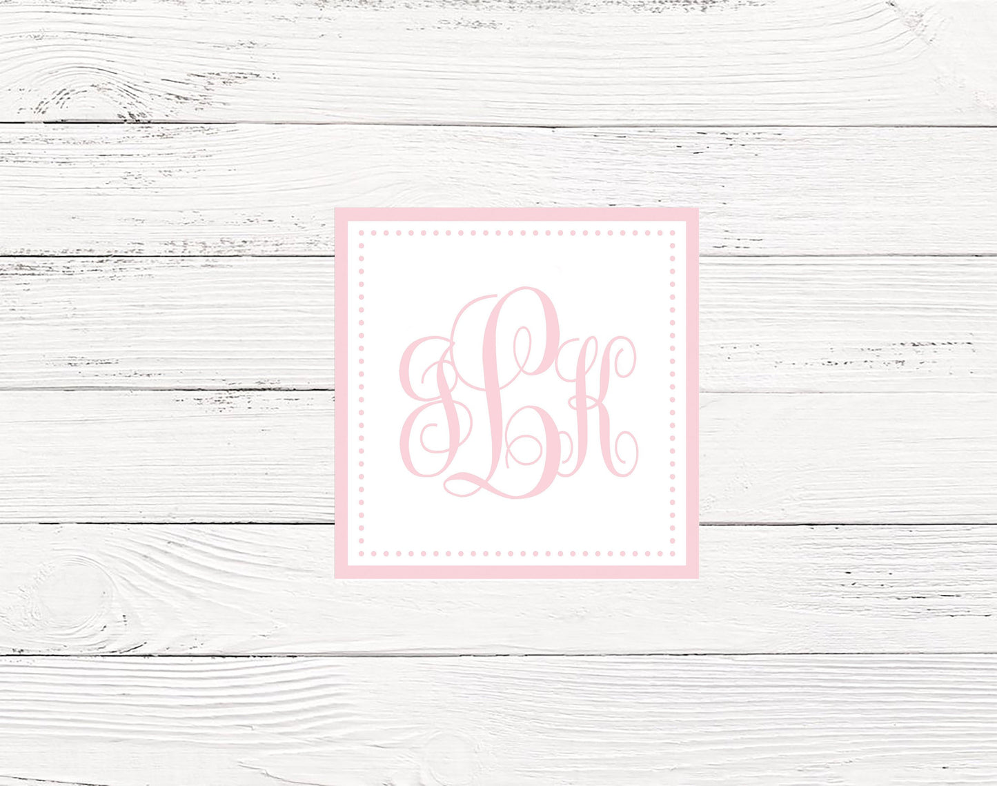 Sweet Pink Monogram Enclosure Cards for Girls