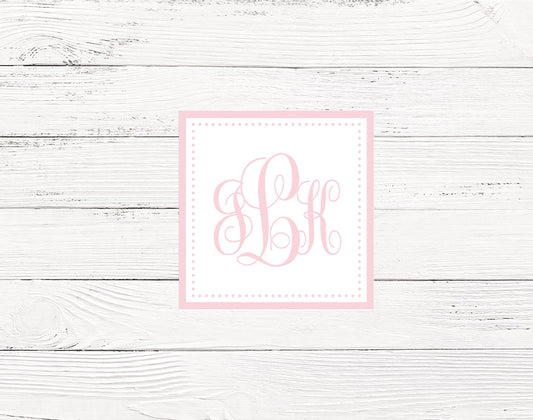 Sweet Pink Monogram Enclosure Cards for Girls