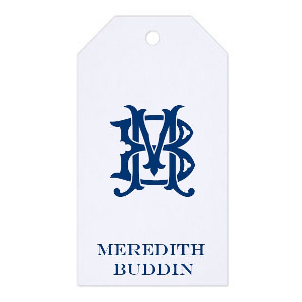 Chic Monogram Gift Tag