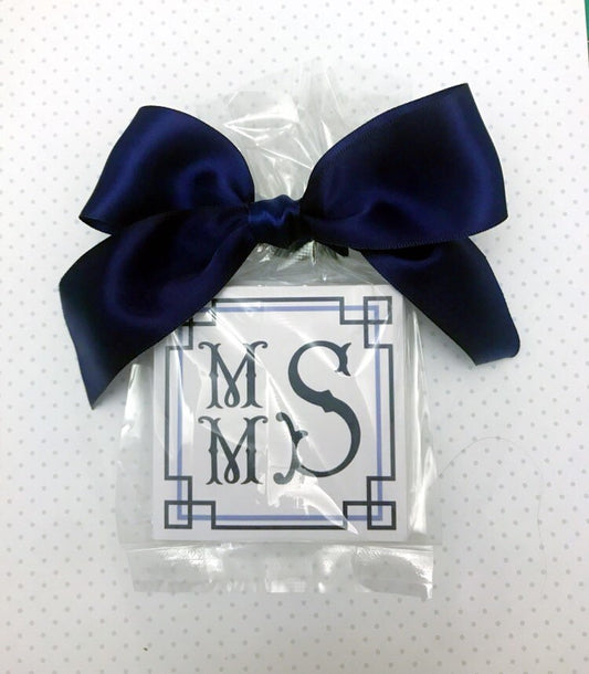 Navy Greek Border Enclosure Cards or Gift Tags For Women