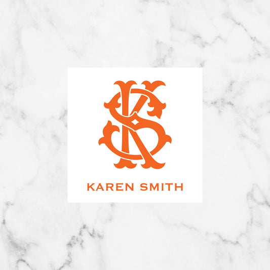 Orange Chic Monogram Enclosure Cards/Gift Tags