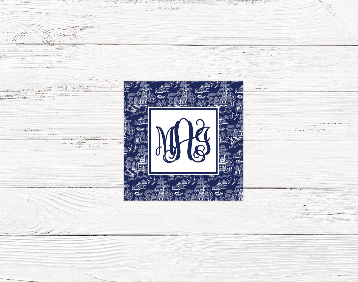 Navy Chinoiserie Enclosure Cards For Girls