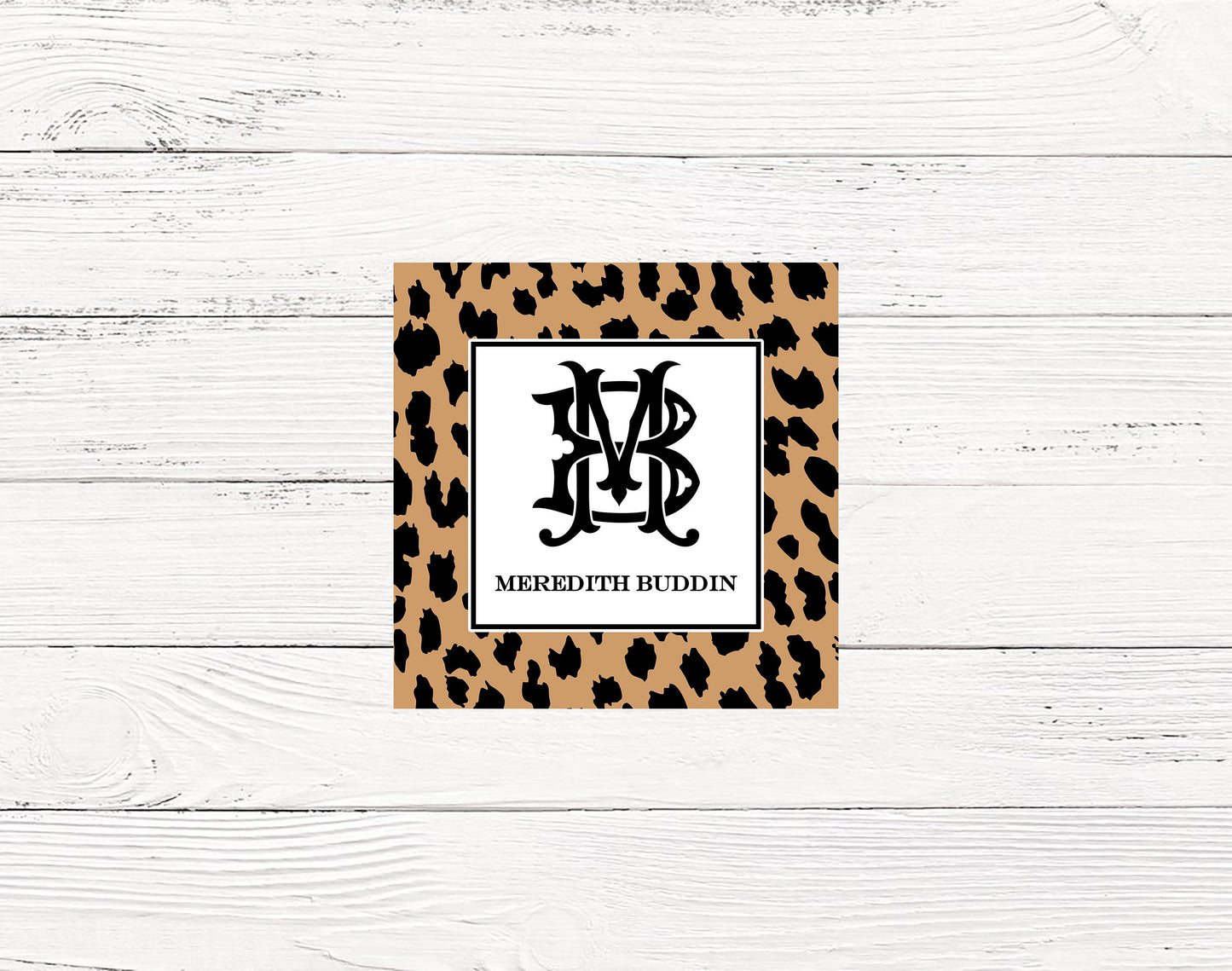 Cheetah-Monogram-Enclosure Cards-Gift Tags-Animal Print-Stationery