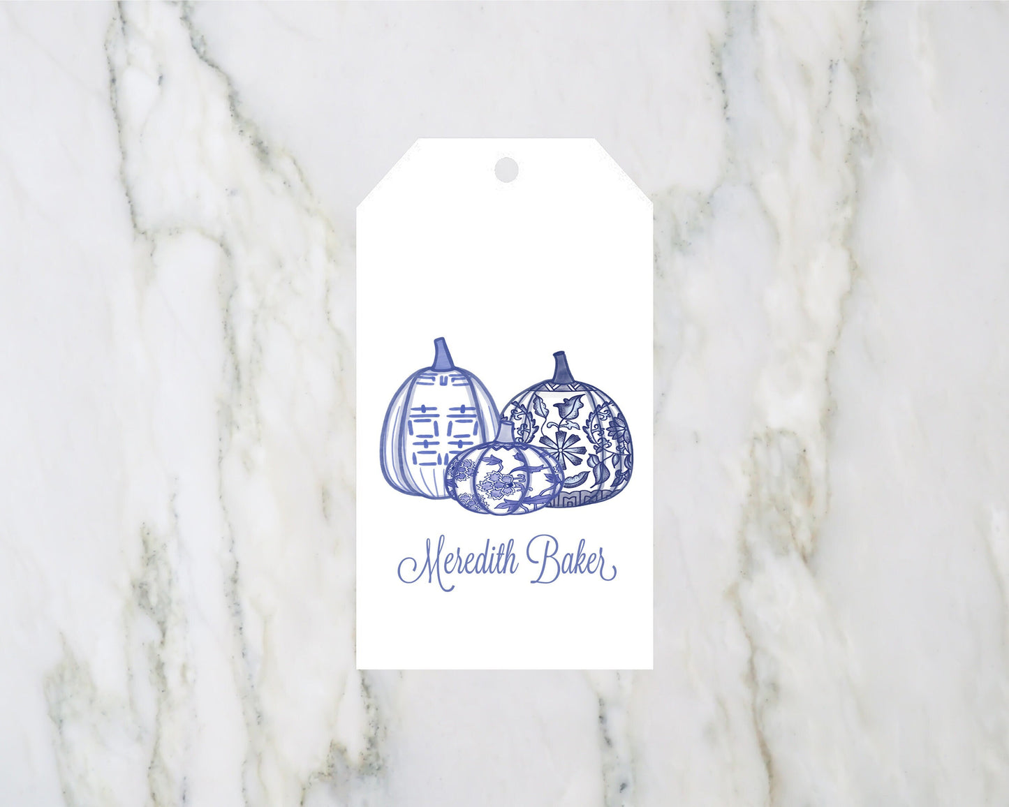 Chinoiserie Pumpkin Fall gift tags