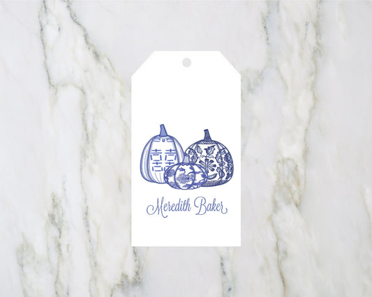 Chinoiserie Pumpkin Fall gift tags