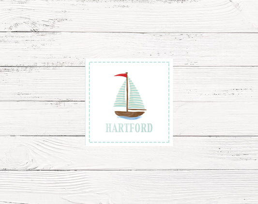Personalized Sailboat Calling Cards For Boys