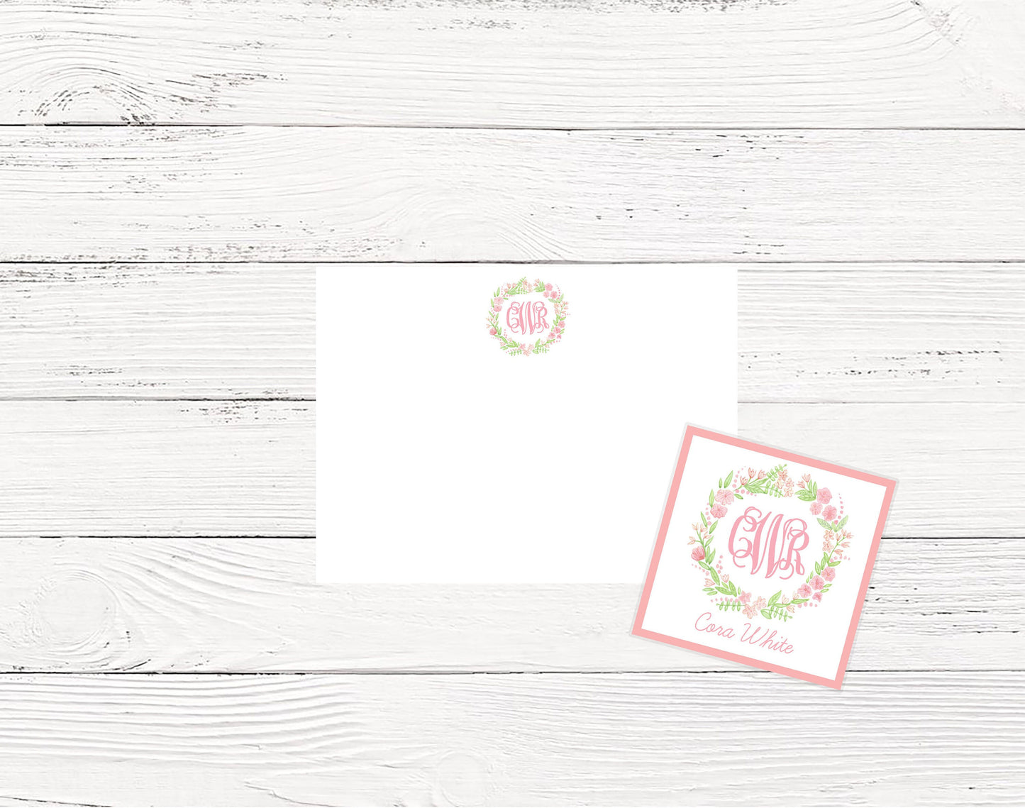 Monogram Wreath Stationery Suite