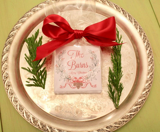 Pine Wreath Family Enclosure Cards or Gift Tags