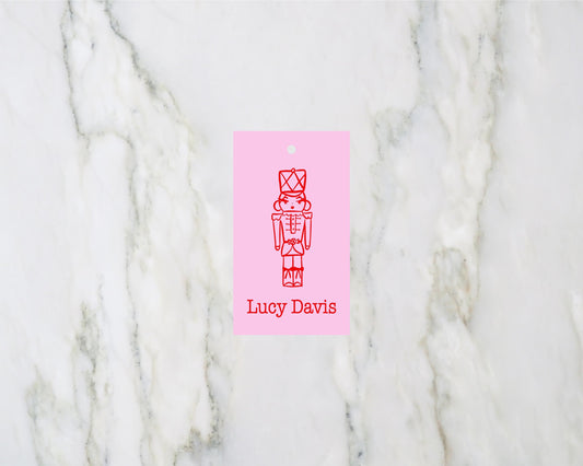 Girl Nutcracker Personalized Pink Gift Tags