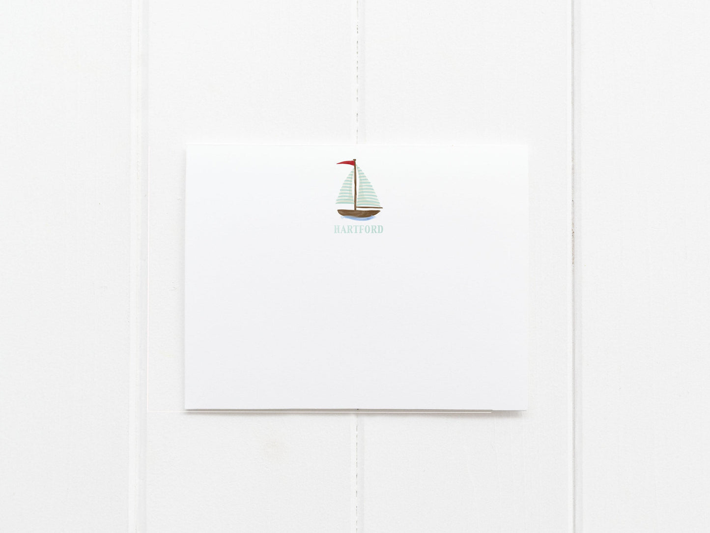 50 Watercolor Sailboat Flat Note Cards For Boys