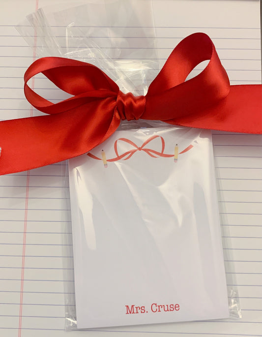 Teacher Bow Notepad