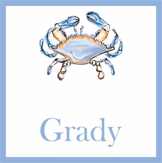Personalized crab enclousure cards for boys