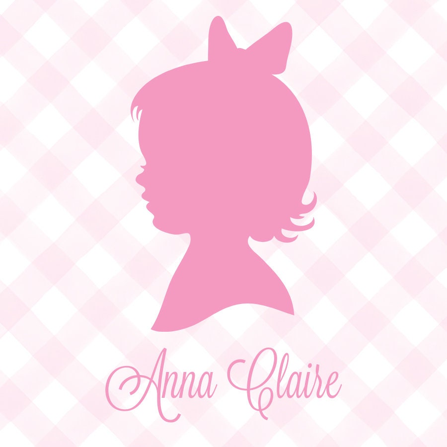 Little Girl Silhouette Enclosure Cards