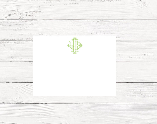Bamboo Monogram Flat Note cards for Women