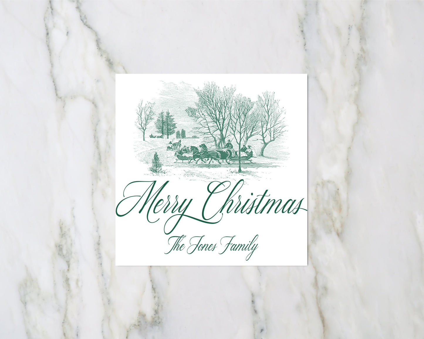Winter Scene Merry Christmas Enclosure Card