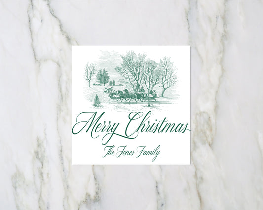 Winter Scene Merry Christmas Enclosure Card