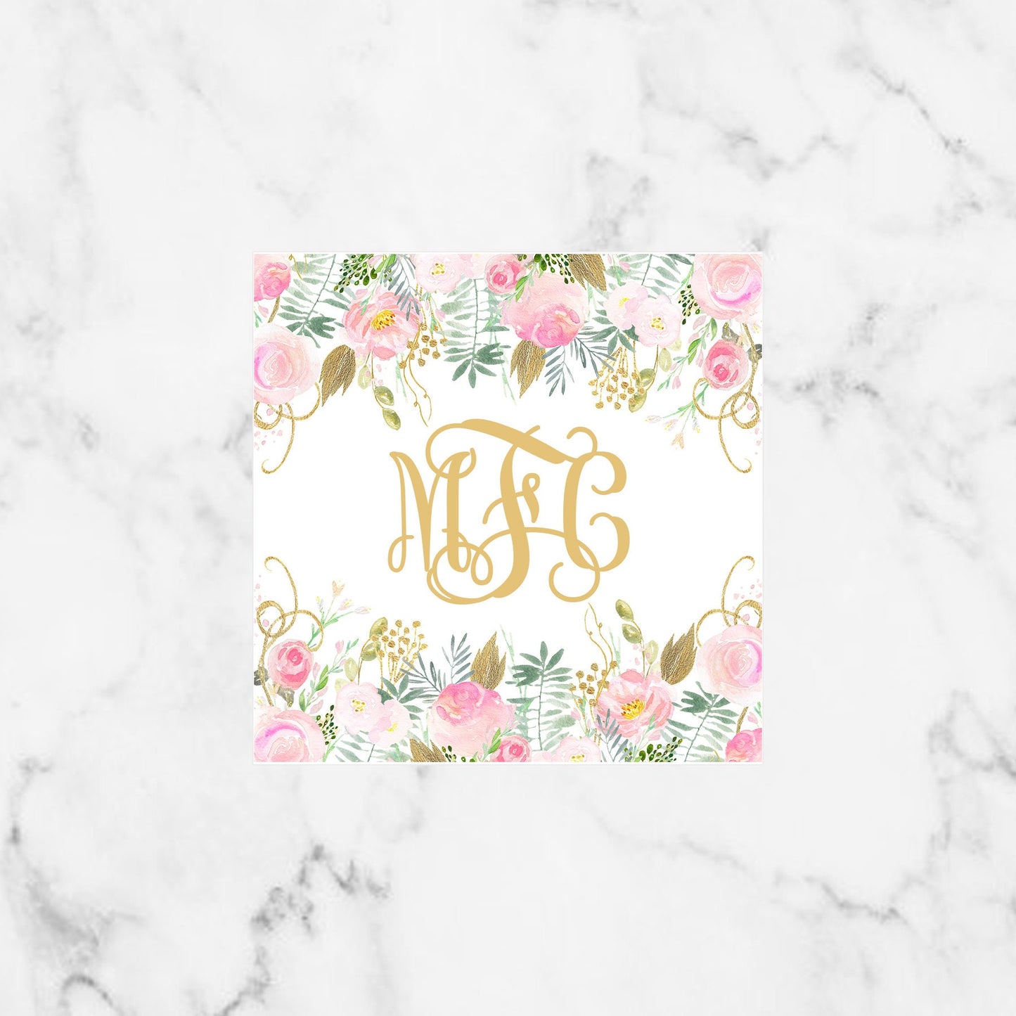 Blush and Gold Floral Enclosure Cards