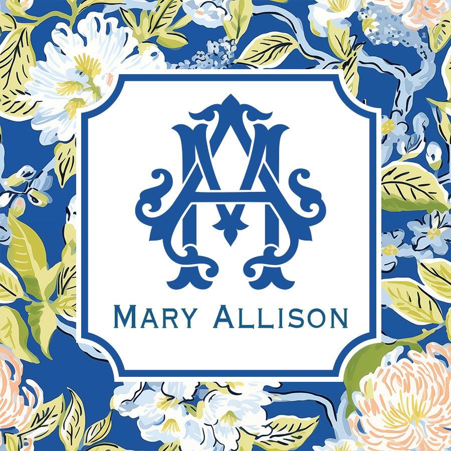 Blue Floral Enclosure Card