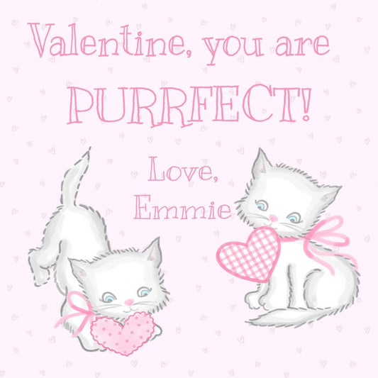 Kitty cat pink valentines