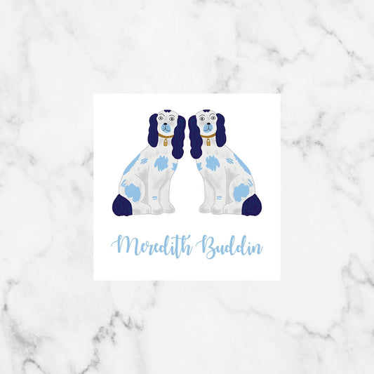 Blue Staffordshire Dog Enclosure Cards