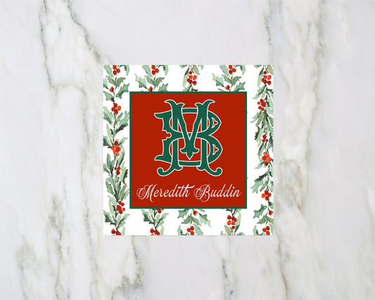 Monogrammed Christmas Enclosure Cards