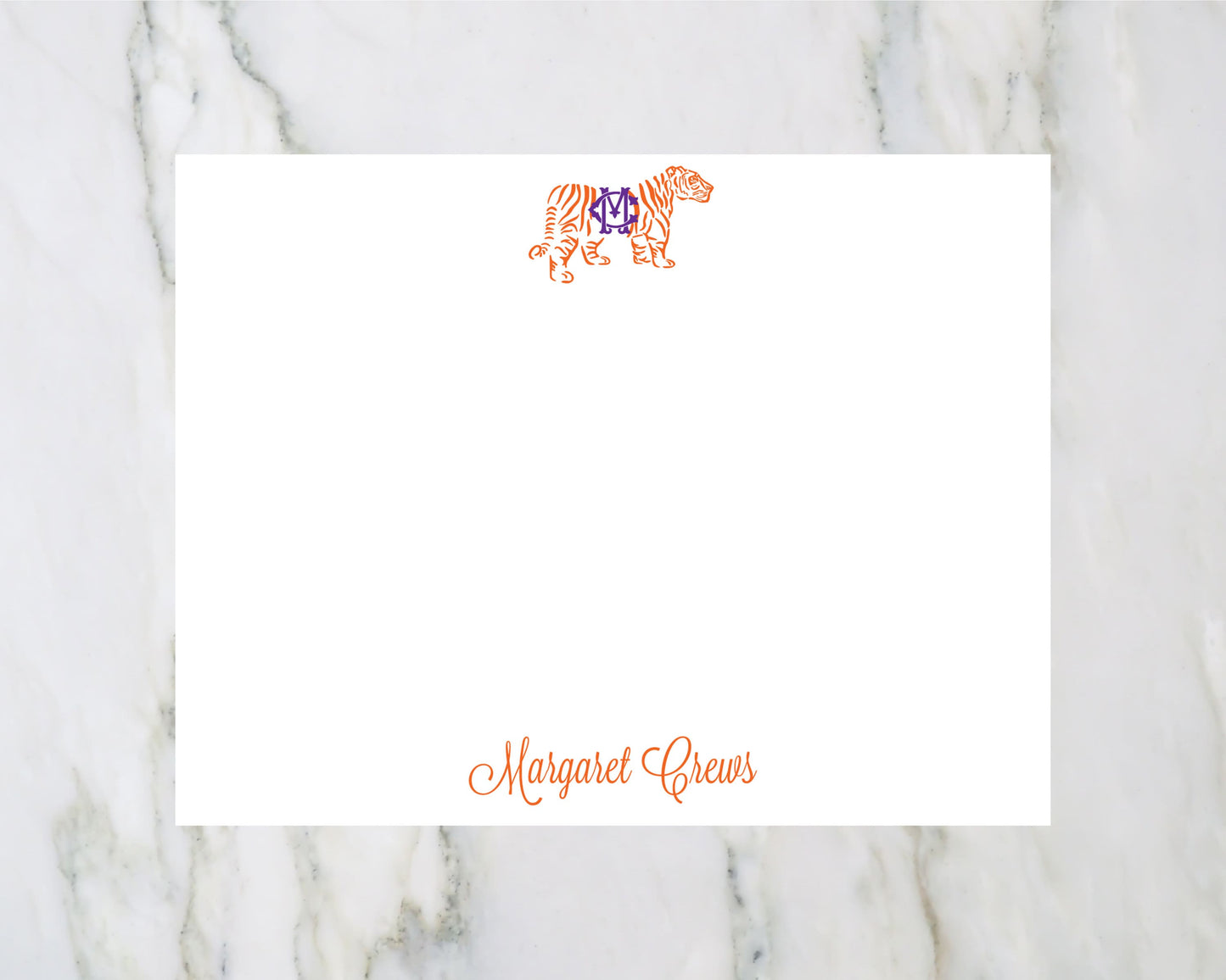 Monogrammed Tiger Note Cards