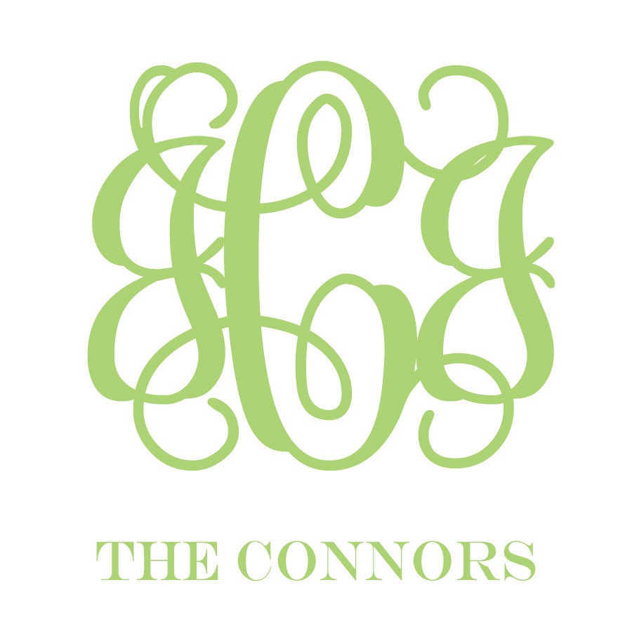 Traditional Interlock Monogram Enclosure Cards
