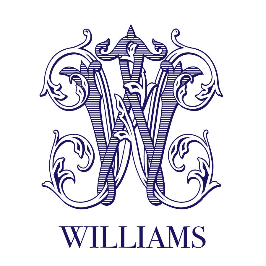 Fancy Initial  Monogrammed Gift Enclosure Cards/Stickers